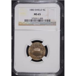1883 SHIELD NICKEL NGC MS65 GEM