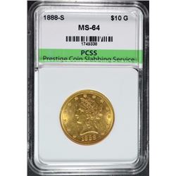 1888-S $10 GOLD LIBERTY HEAD EAGLE PCSS CH BU
