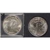 Image 1 : 2 - AMERICAN SILVER EAGLES 1986 & 1991 UNC