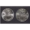 Image 1 : ( 2 ) 1993 GEM BU AMERICAN SILVER EAGLES