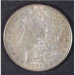 1882-S MORGAN SILVER DOLLAR, CHOICE BU