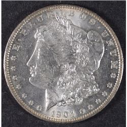 1904-O MORGAN SILVER DOLLAR, CHOICE BU