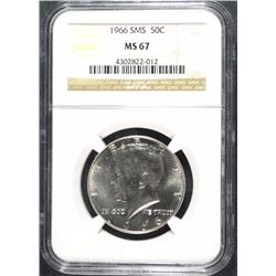 1966 SMS KENNEDY HALF DOLLAR, NGC MS-67