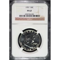 1957 FRANKLIN HALF DOLLARS, NGC PF-67 better date