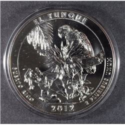 2012  5 OUNCE .999 SILVER AMERICA THE BEAUTIFUL EL YUNQUE NATIONAL PARK  QUARTER