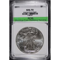 2011 AMERICAN SILVER EAGLE, PCSS PERFECT GEM BU