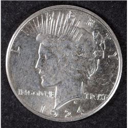 1924-S PEACE SILVER DOLLAR AU/BU