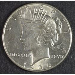 1934 PEACE SILVER DOLLAR CHOICE BU