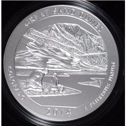 2014 America the Beautiful 5oz Silver Coin Great Sand Dunes National Park