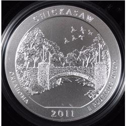 2011 America the Beautiful 5oz SILVER UNC COIN - CHICKASAW NATL REC AREA