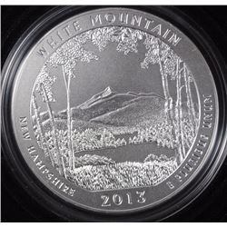 2013 America the Beautiful 5oz SILVER UNC COIN - WHITE MOUNTAIN NATL FOREST