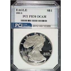 1992-S AMERICAN SILVER EAGLE PCI GRADED PERFECT PROOF DCAM