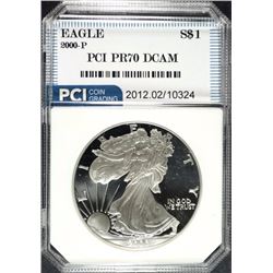 2000-P AMERICAN SILVER EAGLE PCI GRADED PERFECT PROOF DCAM