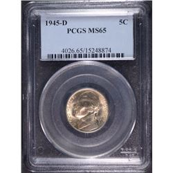 1945-D JEFFERSON NICKEL PCGS MS65