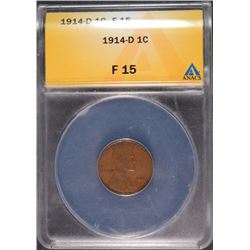 1914-D LINCOLN CENT ANACS F15