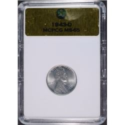 1943-D LINCOLN STEEL CENT GEM BU