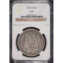 1879-CC MORGAN SILVER DOLLAR NGC F15