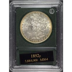 1892 MORGAN SILVER DOLLAR CHOICE BU