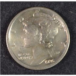 1926-S MERCURY DIME, AU/BU  TOUGH DATE!