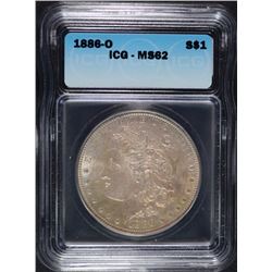 1886-O MORGAN DOLLAR ICG MS-62