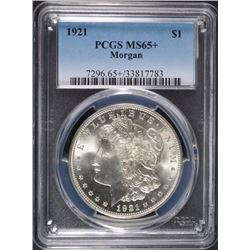 1921 MORGAN DOLLAR PCGS MS-65+