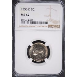 1956-D JEFFERSON NICKEL, NGC MS-67 POPULATION OF  ( 26 )  NONE HIGHER!!