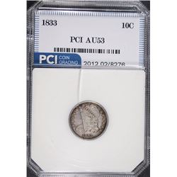 1833 CAPPED BUST DIME, PCI AU
