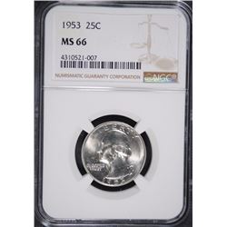 1953 WASHINGTON QUARTER, NGC MS-66