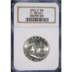 1960-D FRANKLIN HALF DOLLAR, NGC MS-65 GEM