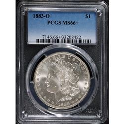 1883-O MORGAN SILVER DOLLAR, PCGS MS-66+  PCGS PRICE GUIDE=$1250.00