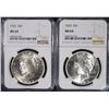 Image 1 : 1922 & 1923 PEACE SILVER DOLLARS, NGC MS-64