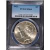 Image 1 : 1923 PEACE SILVER DOLLAR, PCGS MS-64