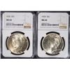 Image 1 : 1924 & 1925 PEACE SILVER DOLLARS, NGC MS-64