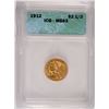 Image 1 : 1912 $2.5 INDIAN GOLD COIN ICG MS 63 NICE! SCARCE DATE IN THIS GRADE