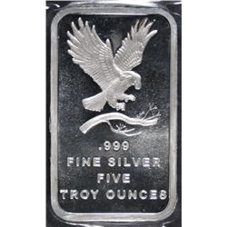 FIVE OUNCE .999 SILVER BAR ( SILVERTOWNE )