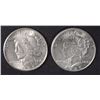 Image 1 : (2) 1924-S AU/BU PEACE SILVER DOLLARS BETTER DATE