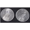 Image 2 : (2) 1924-S AU/BU PEACE SILVER DOLLARS BETTER DATE