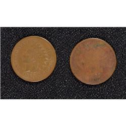 INDIAN CENTS: 1867 AG, 1868 GOOD