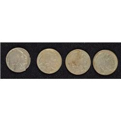 BUFFALO NICKELS: 1913 T-1 XF, 1913 T-2 VF, 2- 1918-D G 1 has Nicks