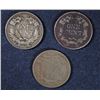 Image 2 : SET of ( 3 ) FLYING EAGLE CENTS; 1857 VF LITTLE DARK,  '58 LL VF Scratch REV  &