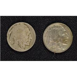 BUFFALO NICKELS: 1918 VG, 1918-S F-VF