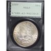 Image 1 : 1889 MORGAN SILVER DOLLAR PCGS RATTLER HOLDER MS63