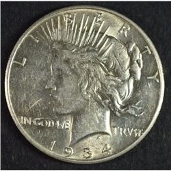 1934-S PEACE SILVER DOLLAR AU / BU