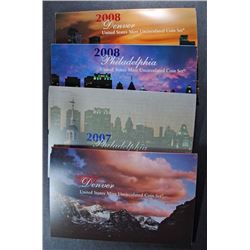 2007 & 2008 U,S, MINT UNCIRCULATED SETS IN NICE ORIGINAL PACKAGING