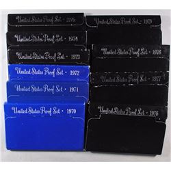U.S.  CLAD PROOF SETS OF THE 70'S (10) COMPLETE SETS IN NICE ORIGINAL PACKAGING