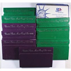U.S.  CLAD PROOF SETS OF THE 90'S (10) COMPLETE SETS IN NICE ORIGINAL PACKAGING