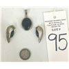 Image 2 : Onyx and Sterling Earrings and Pendant