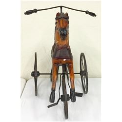 vintage wooden horse tricycle