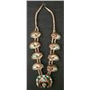 Image 1 : Great Old Bear Claw and Turquoise Squash Blossom Necklace