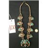Image 2 : Great Old Bear Claw and Turquoise Squash Blossom Necklace